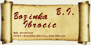 Božinka Ibročić vizit kartica